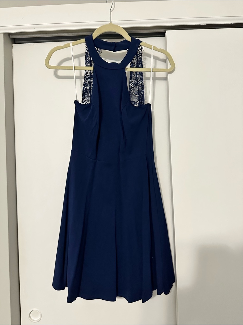 Lulu's Navy lace Back A-Line Dress